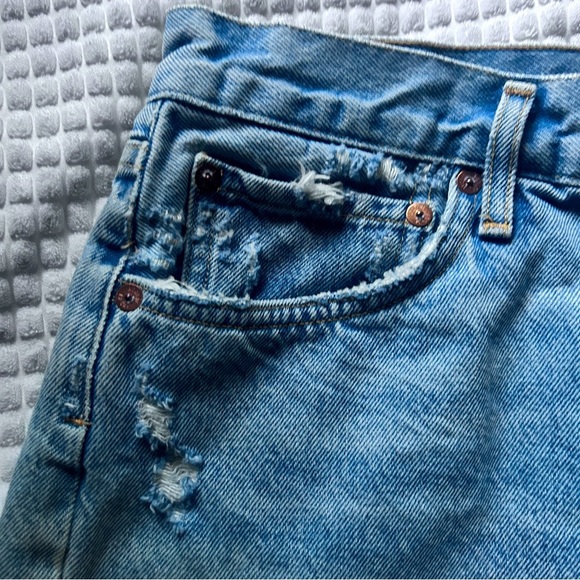 Agolde Jaden Fray Hem Button Fly Denim Shorts Women 30 - Picture 13 of 14